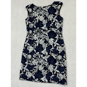 Lauren Ralph Lauren Blue Gray Embroidered Formal Dress Size 12 NWT #69029